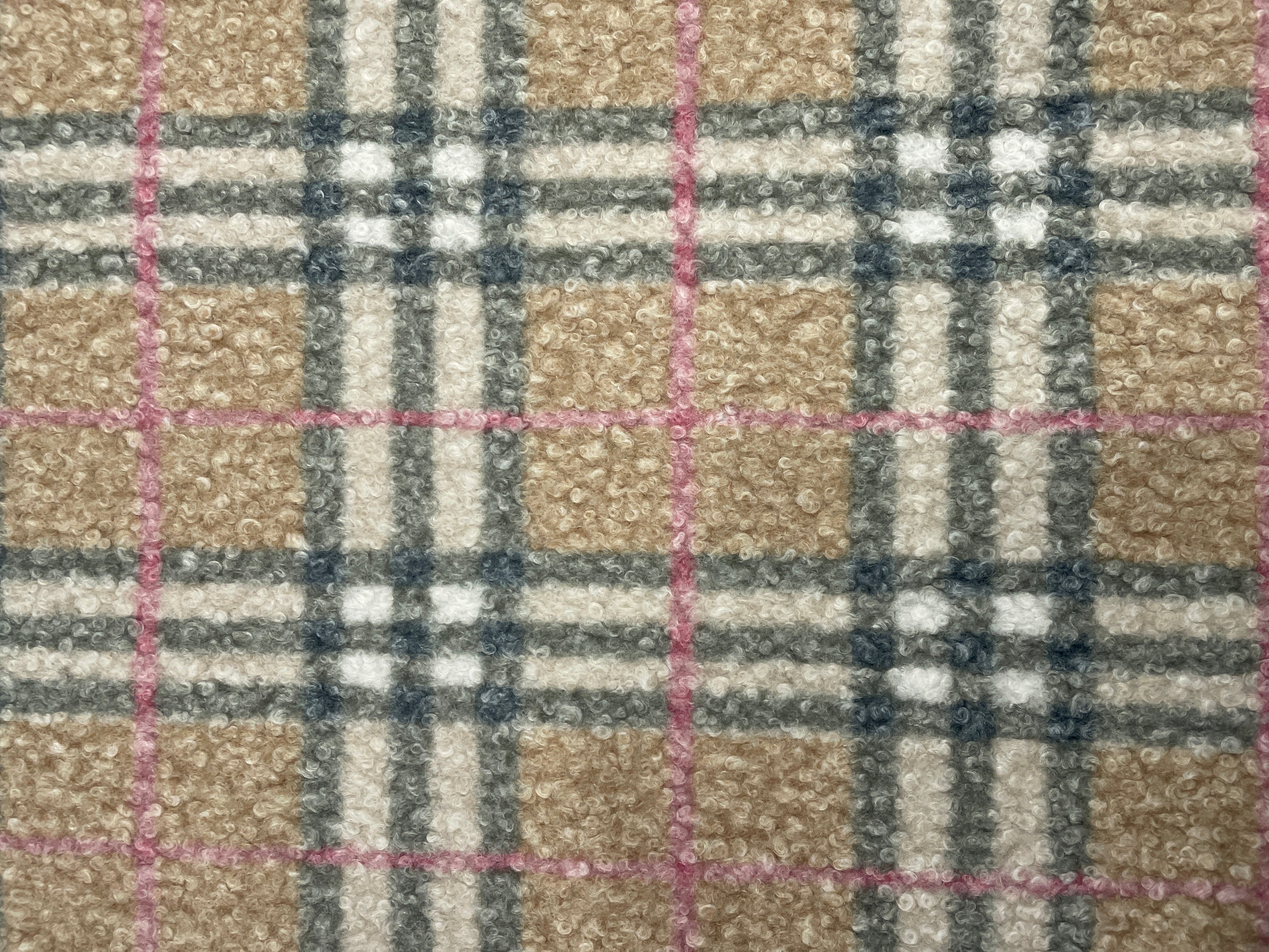 Mustard Checks Boucle Tweed Fabric