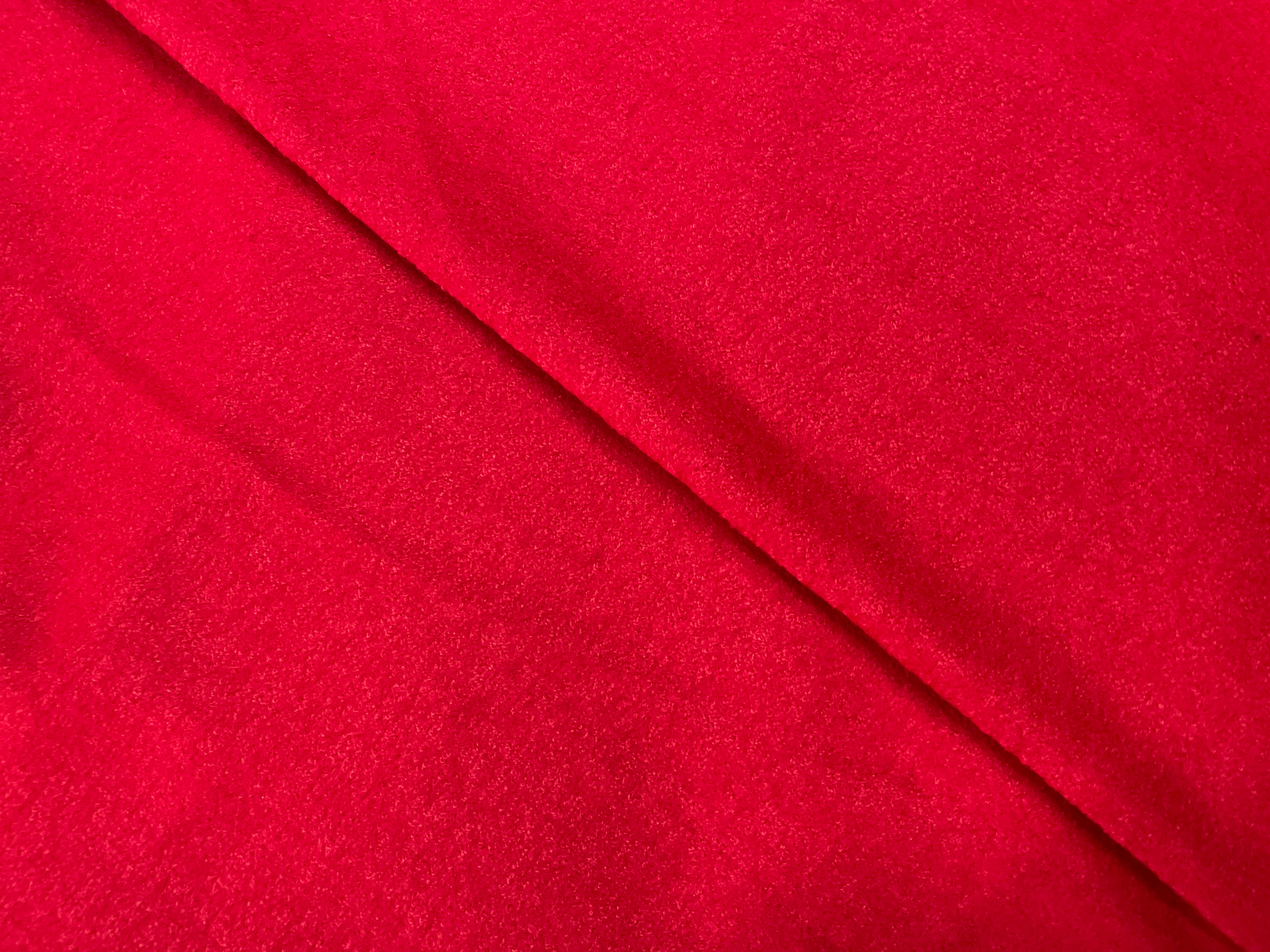 Red Plain Flannel Wool Fabric