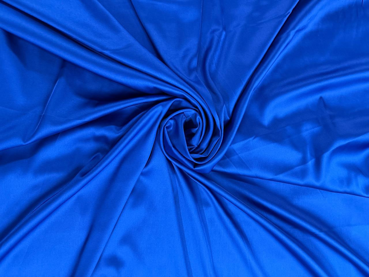 Royal Blue Plain Armani Satin Lycra Fabric