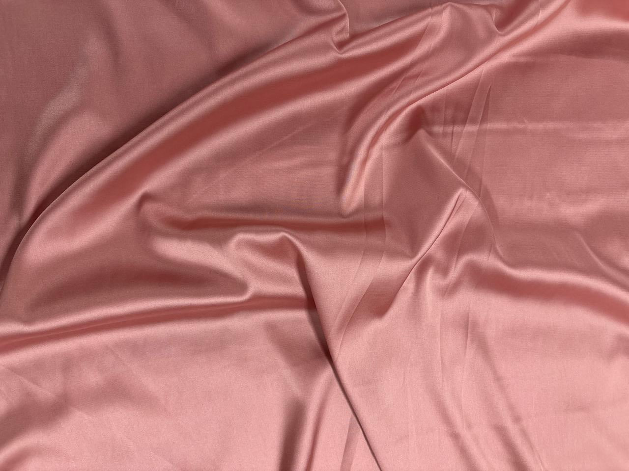 Baby Pink Plain Armani Satin Lycra Fabric