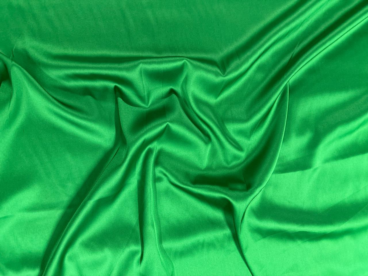 Green Plain Armani Satin Lycra Fabric