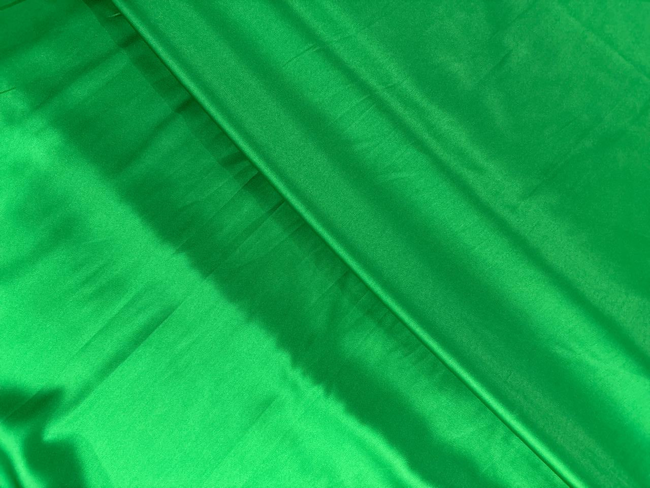 Green Plain Armani Satin Lycra Fabric