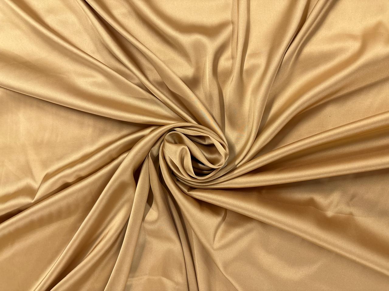 Light Mustard Plain Armani Satin Lycra Fabric