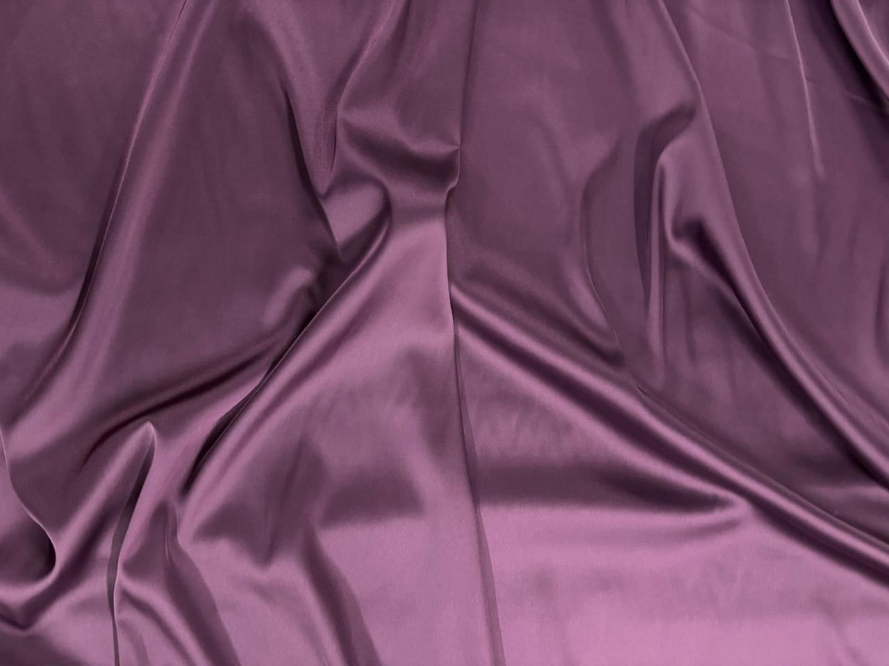 Dark Purple Plain Armani Satin Lycra Fabric