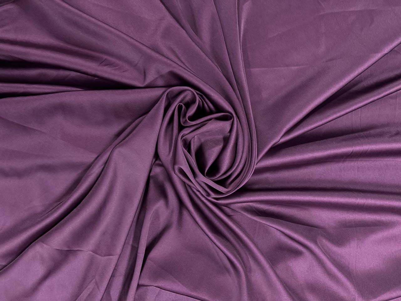 Dark Purple Plain Armani Satin Lycra Fabric