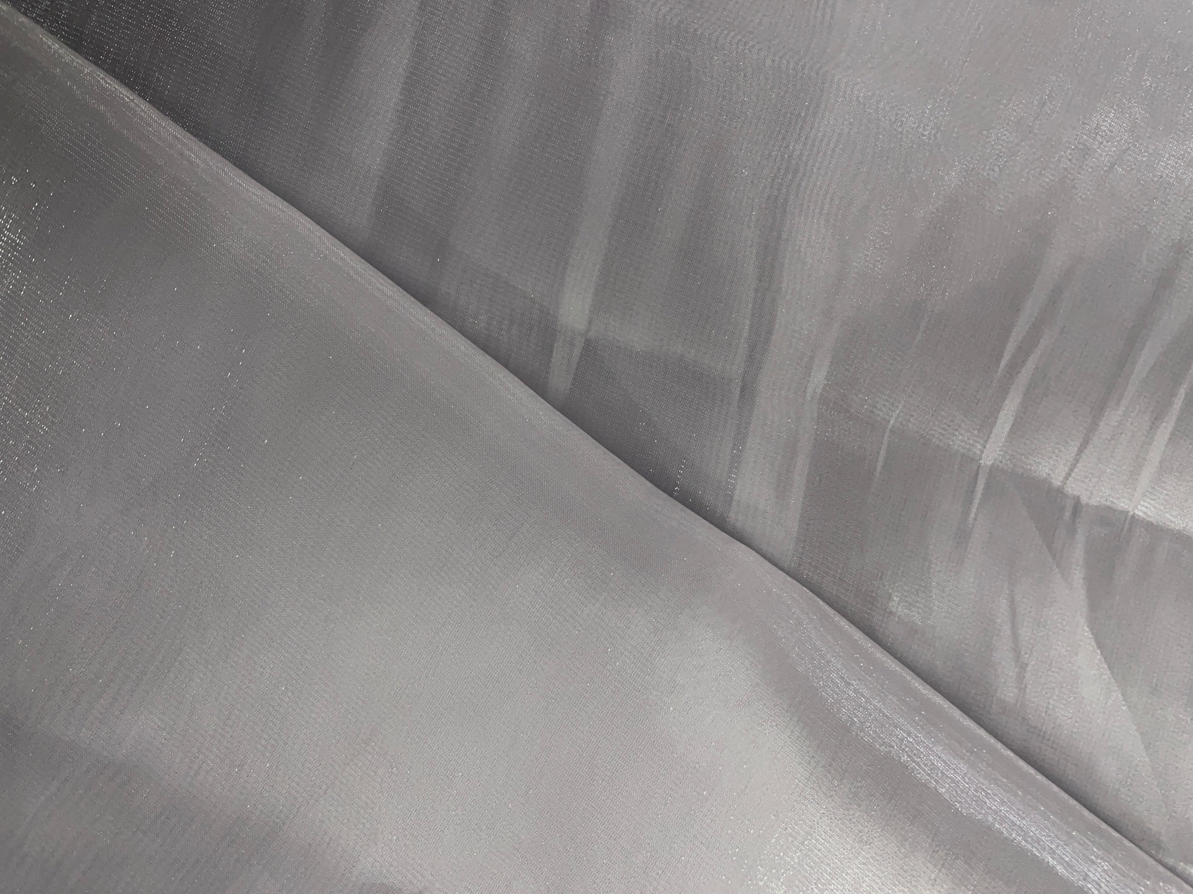 Silver Plain Jimmy Choo Organza Fabric