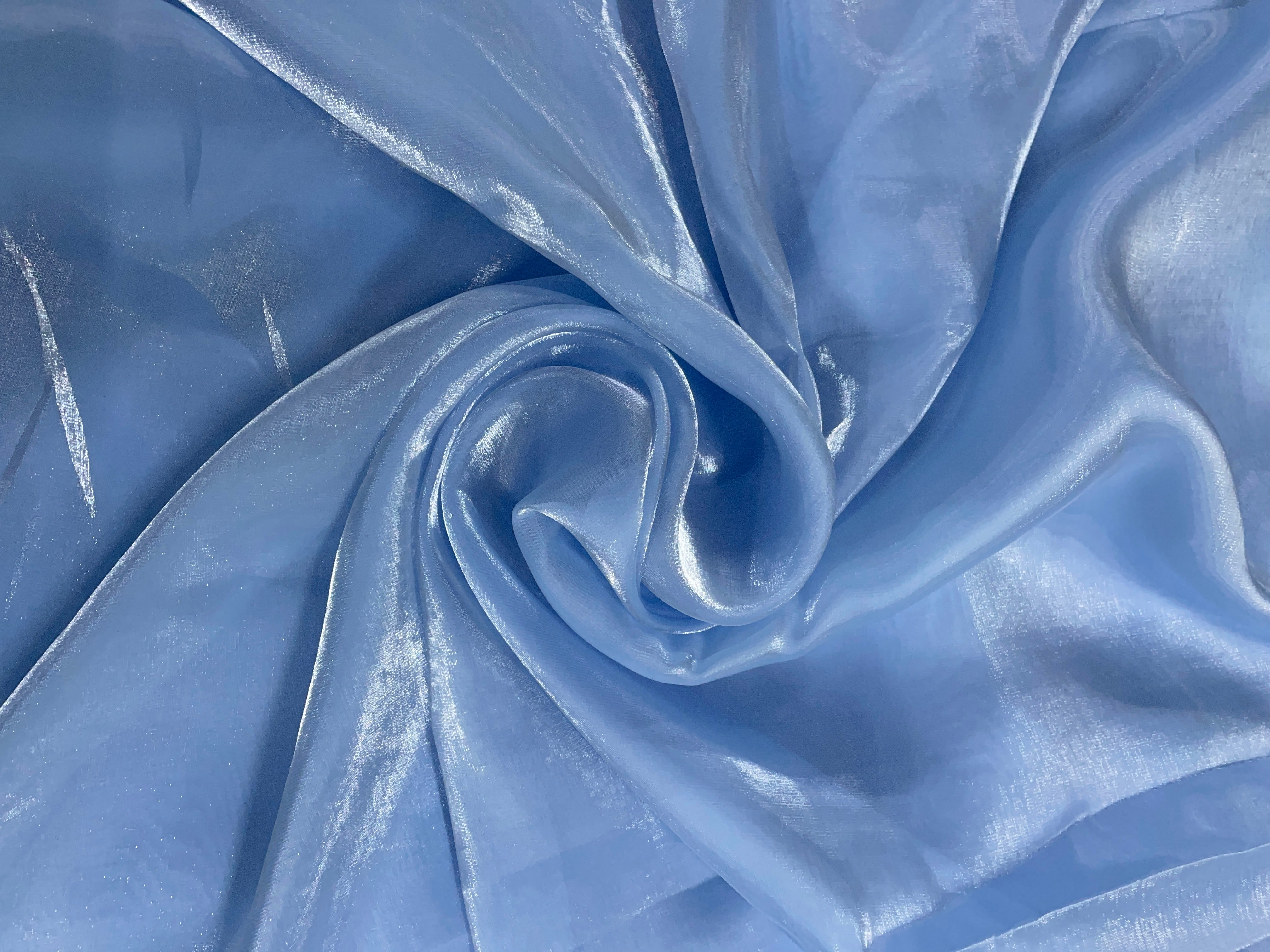 Light Sea Blue Plain Jimmy Choo Organza Fabric