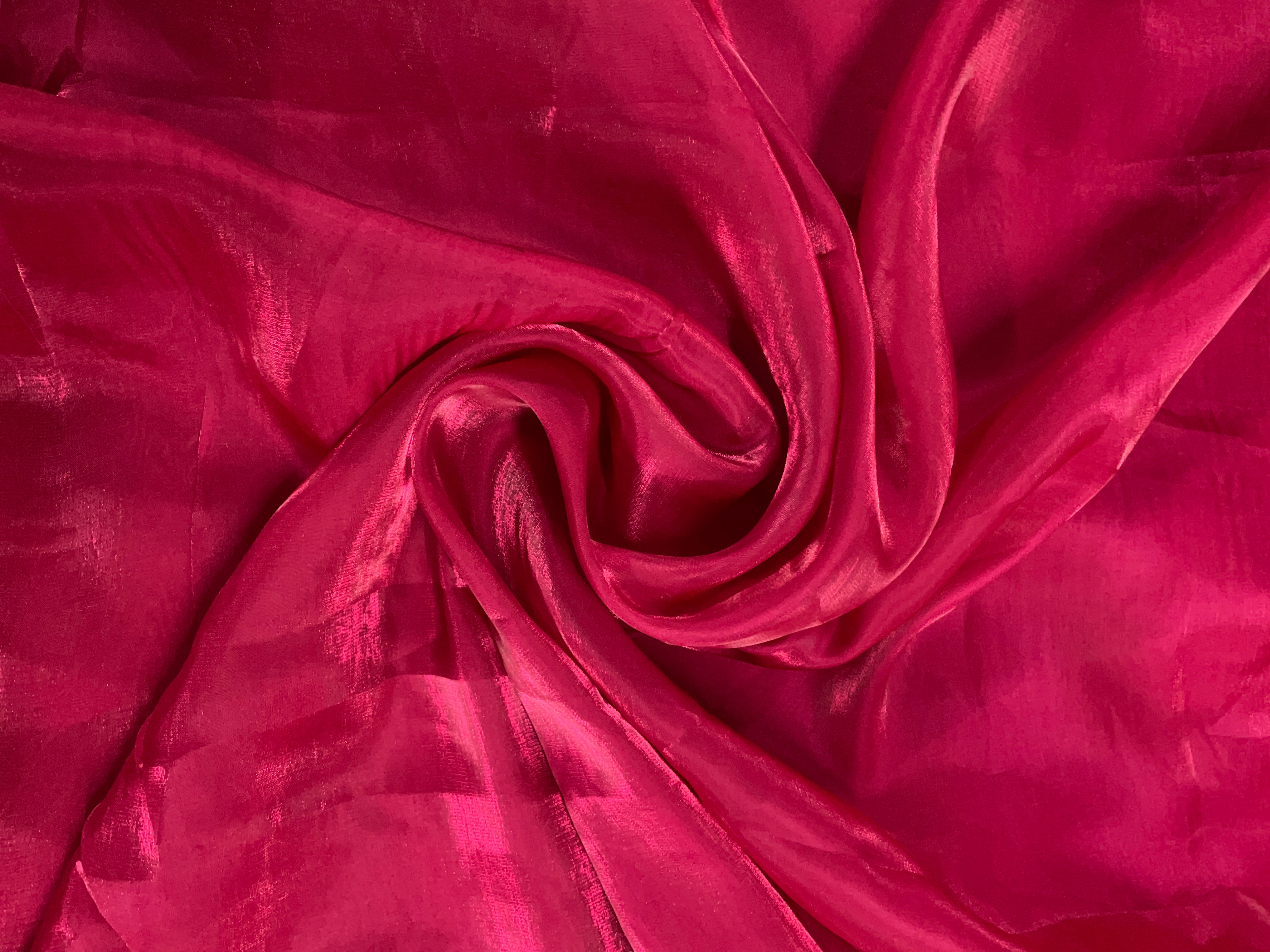 Hot Pink Plain Jimmy Choo Organza Fabric