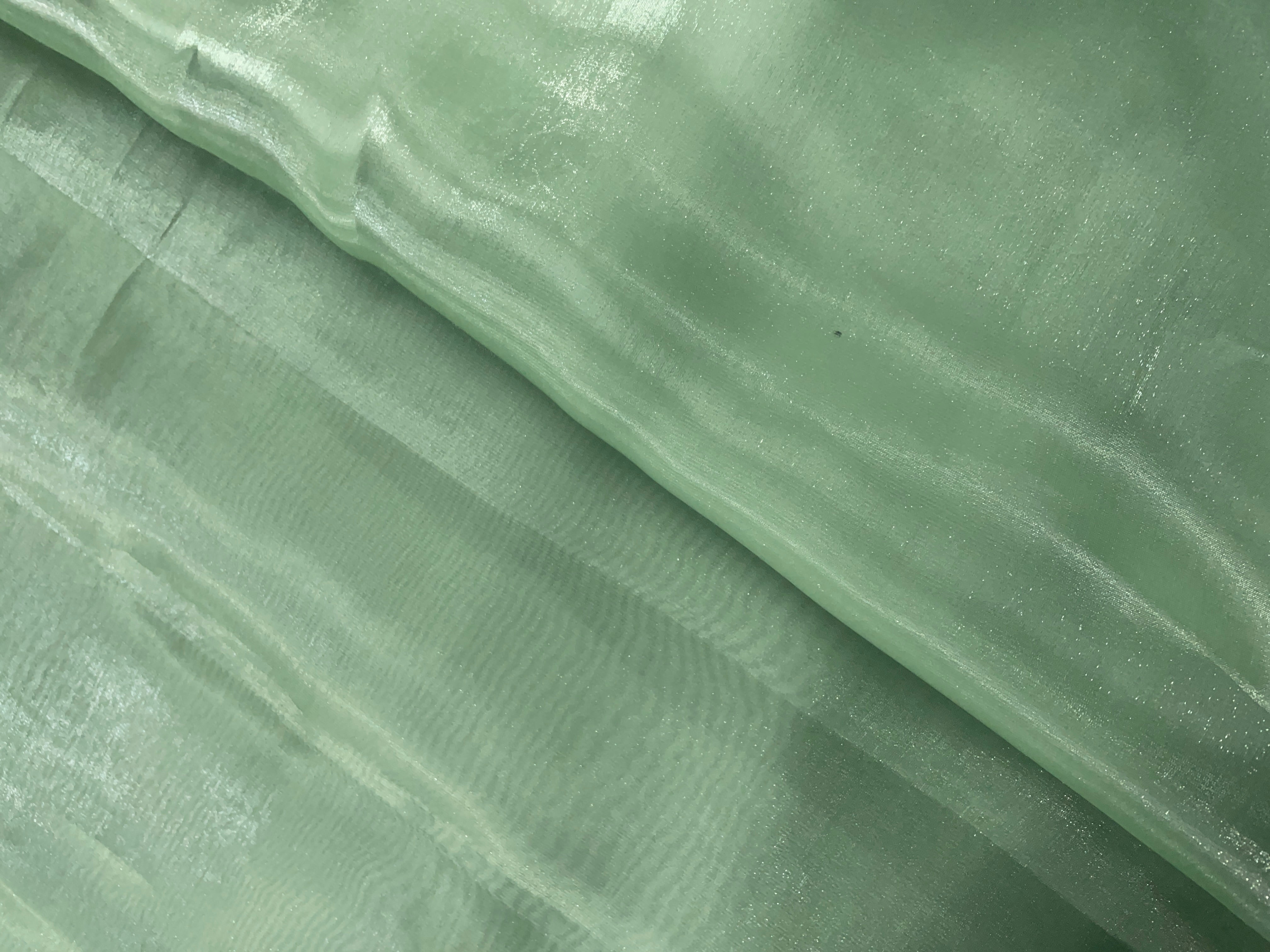 Light Mint Green Plain Jimmy Choo Organza Fabric