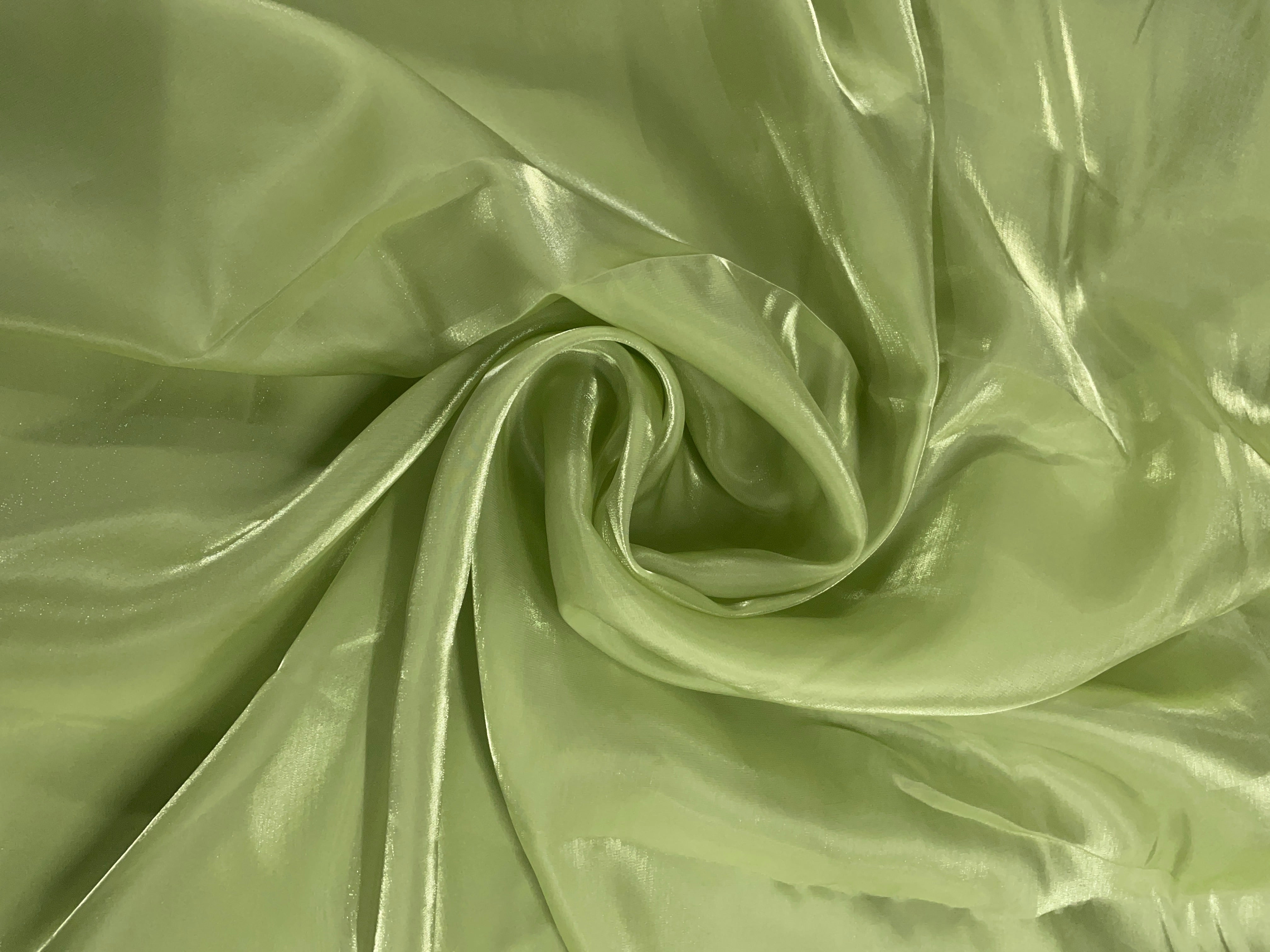 Pista Green Plain Jimmy Choo Organza Fabric