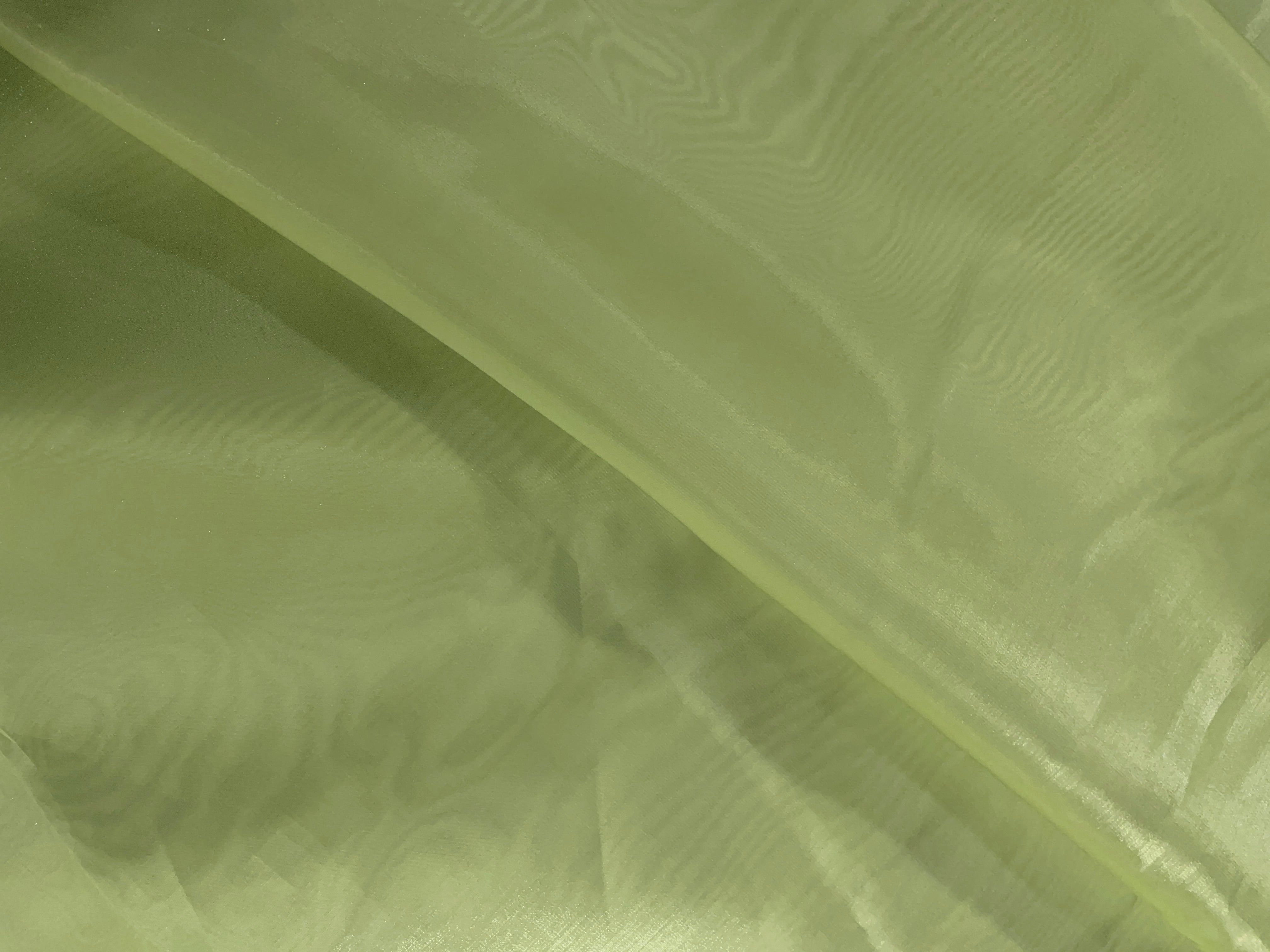 Pista Green Plain Jimmy Choo Organza Fabric