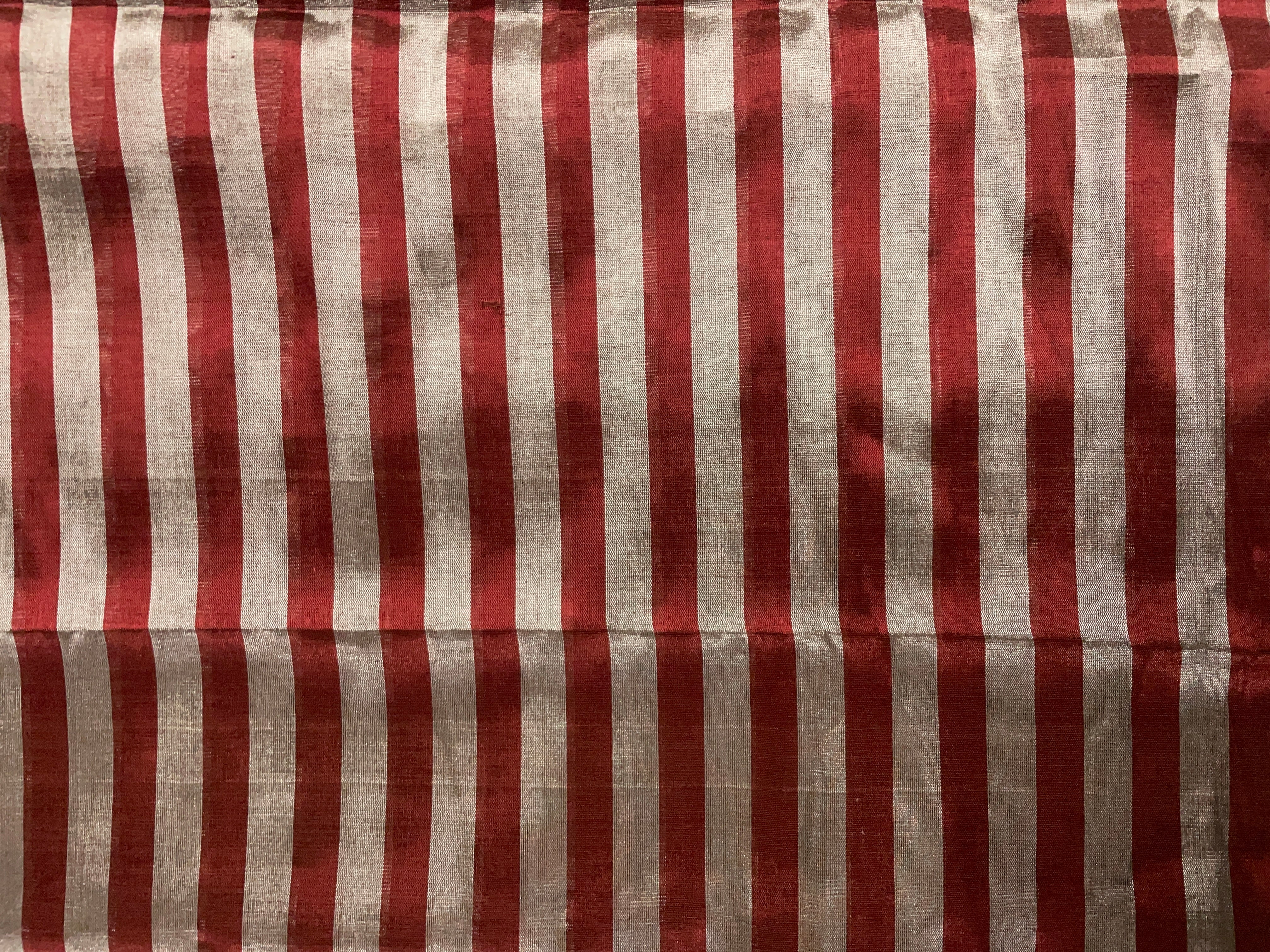 Dark Maroon Stripes Pure Tissue Fabric