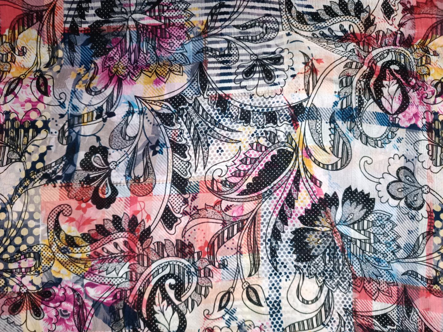 Multicolor Floral Chiffon Fabric