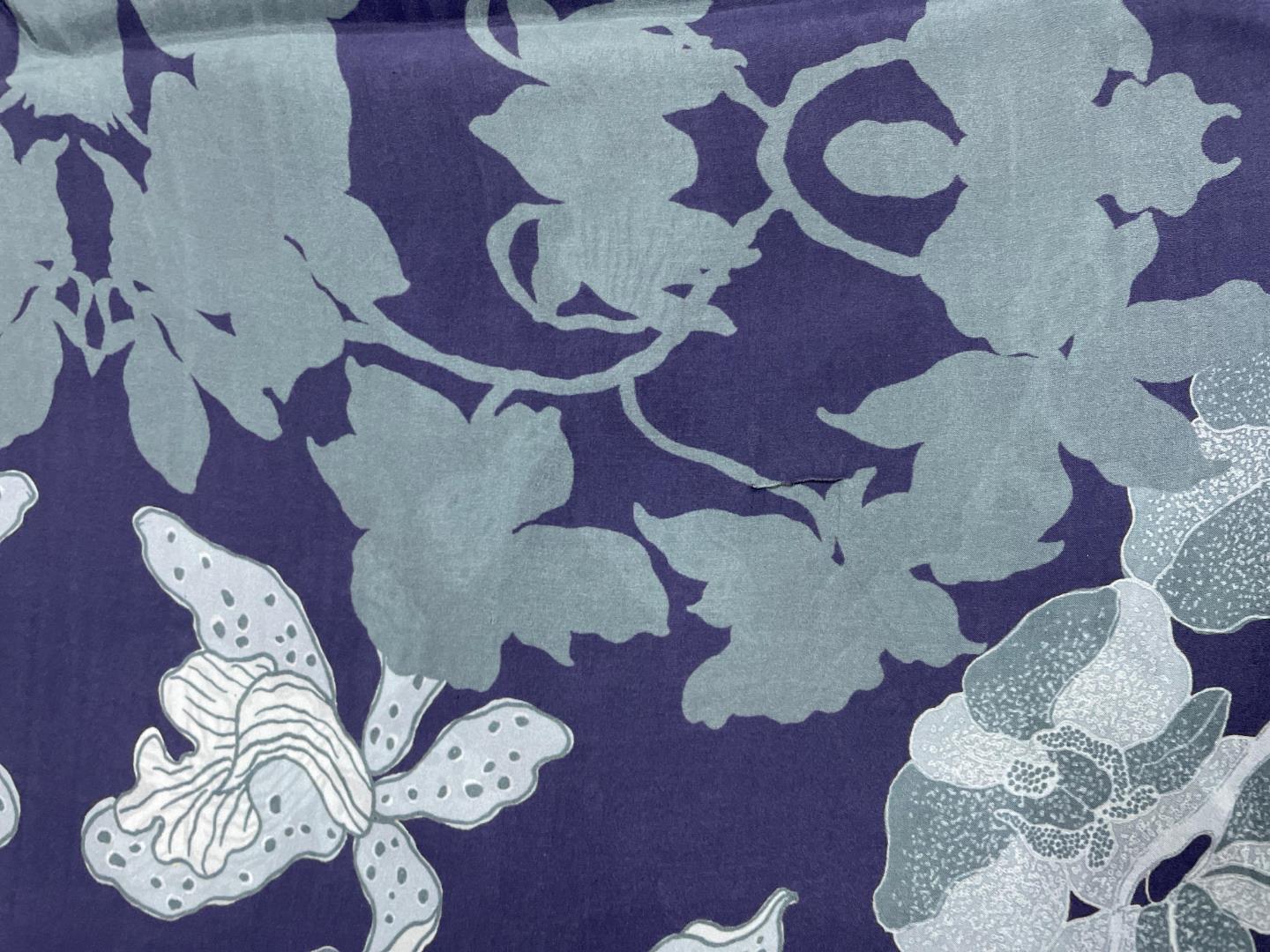 Purple Floral Medium Silk Fabric