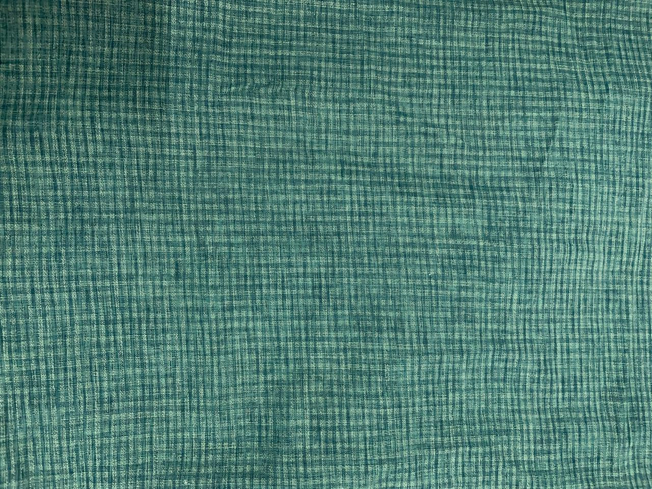 Rama Green Checks Cotton Linen Fabric