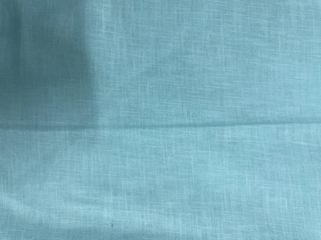 Sky Blue Plain Pure Linen Fabric - 40 Lea