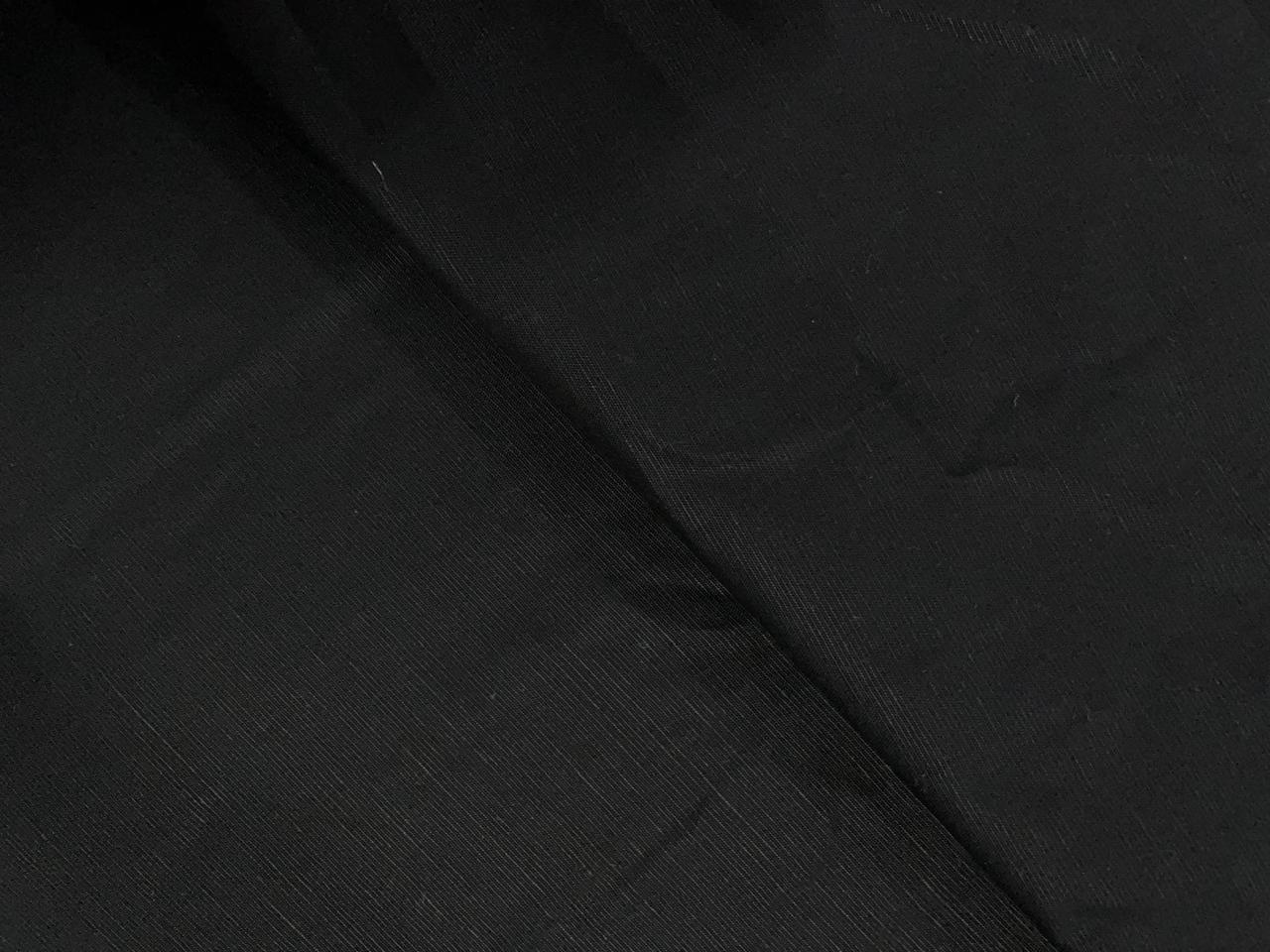 Jet Black Plain Premium Linen Shirting Fabric