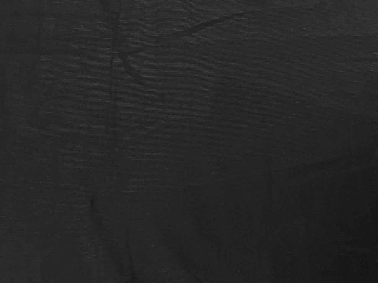 Jet Black Plain Premium Linen Shirting Fabric