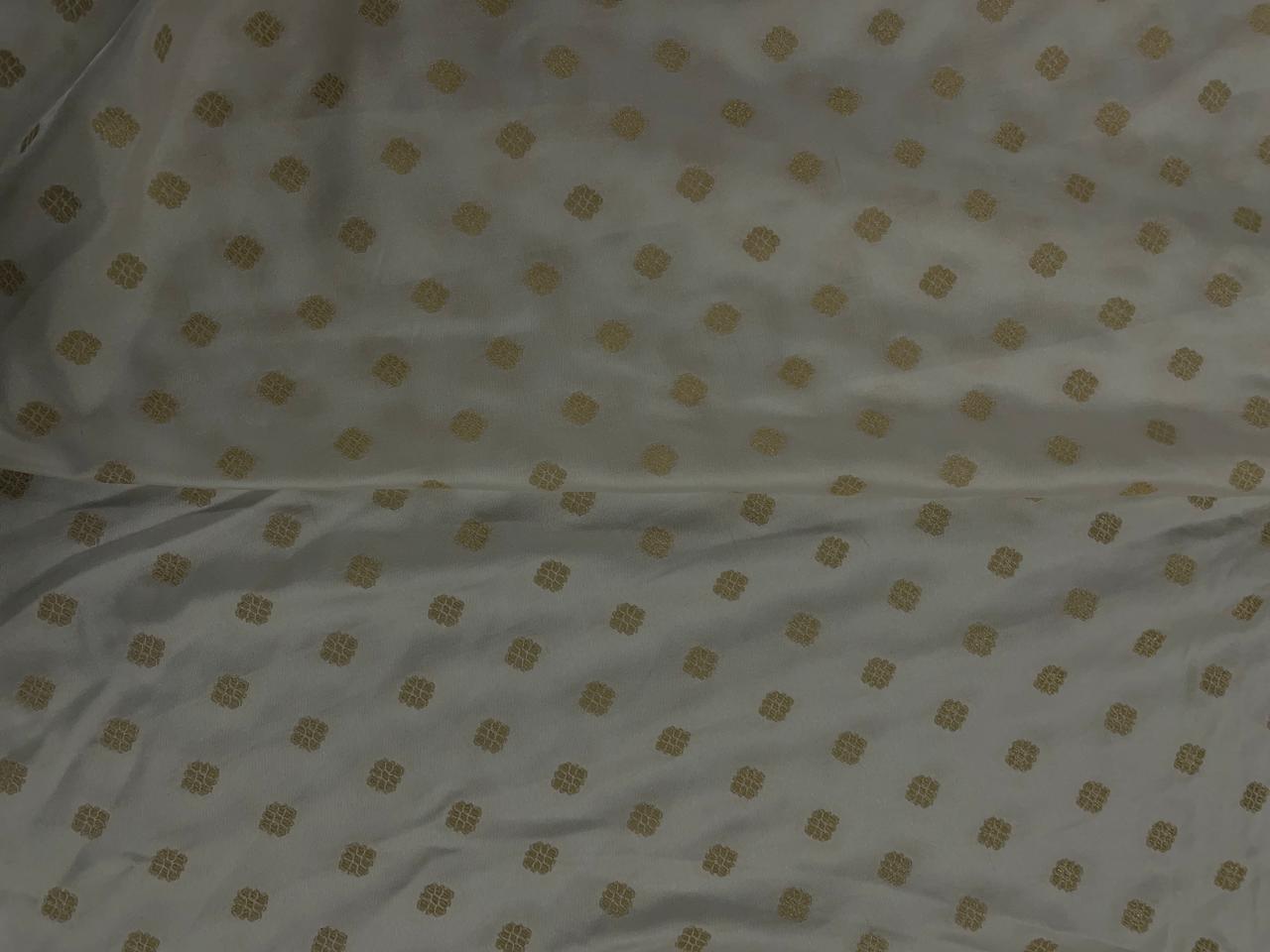 White Dots Nylon Satin Fabric Fabric