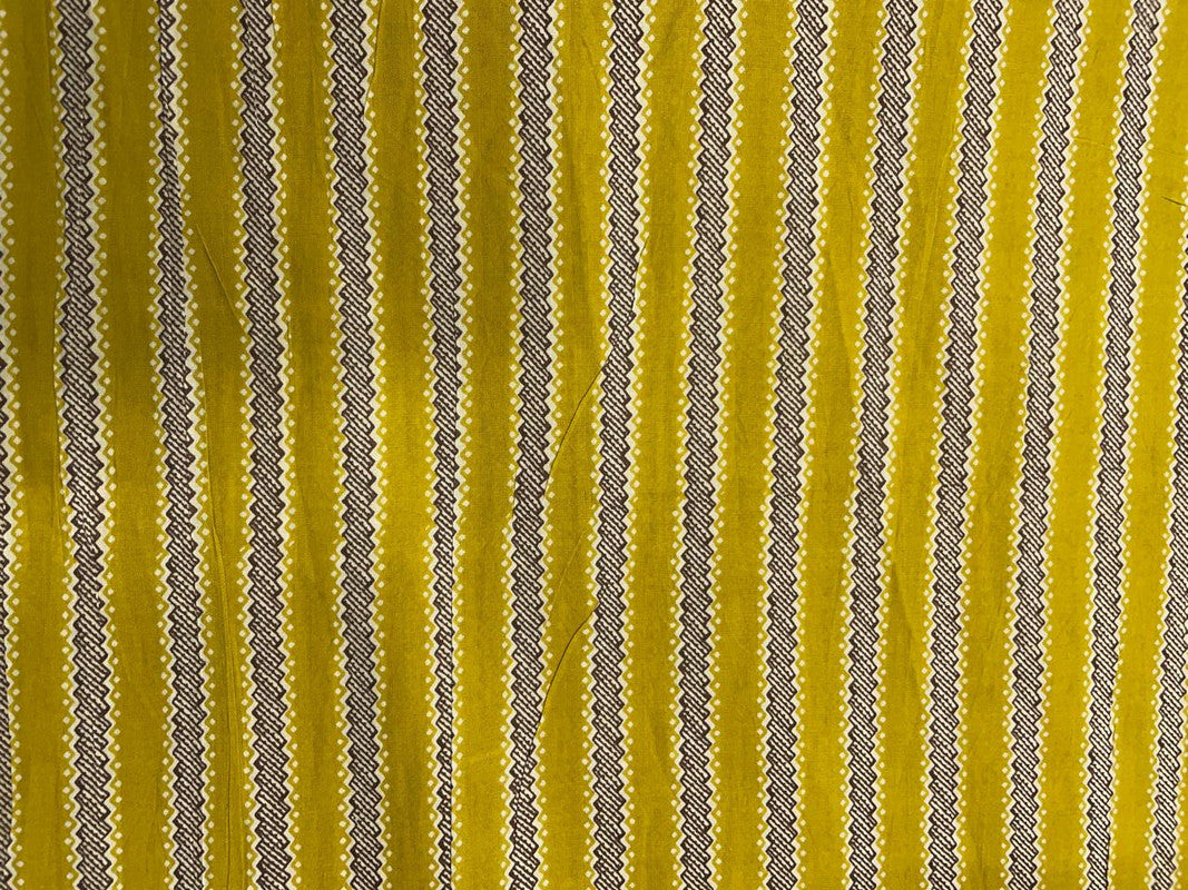 Yellow Stripes Cotton Cambric Fabric