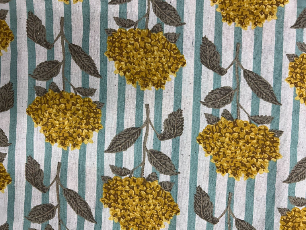 Yellow Floral Cotton Ed Fabric Fabric