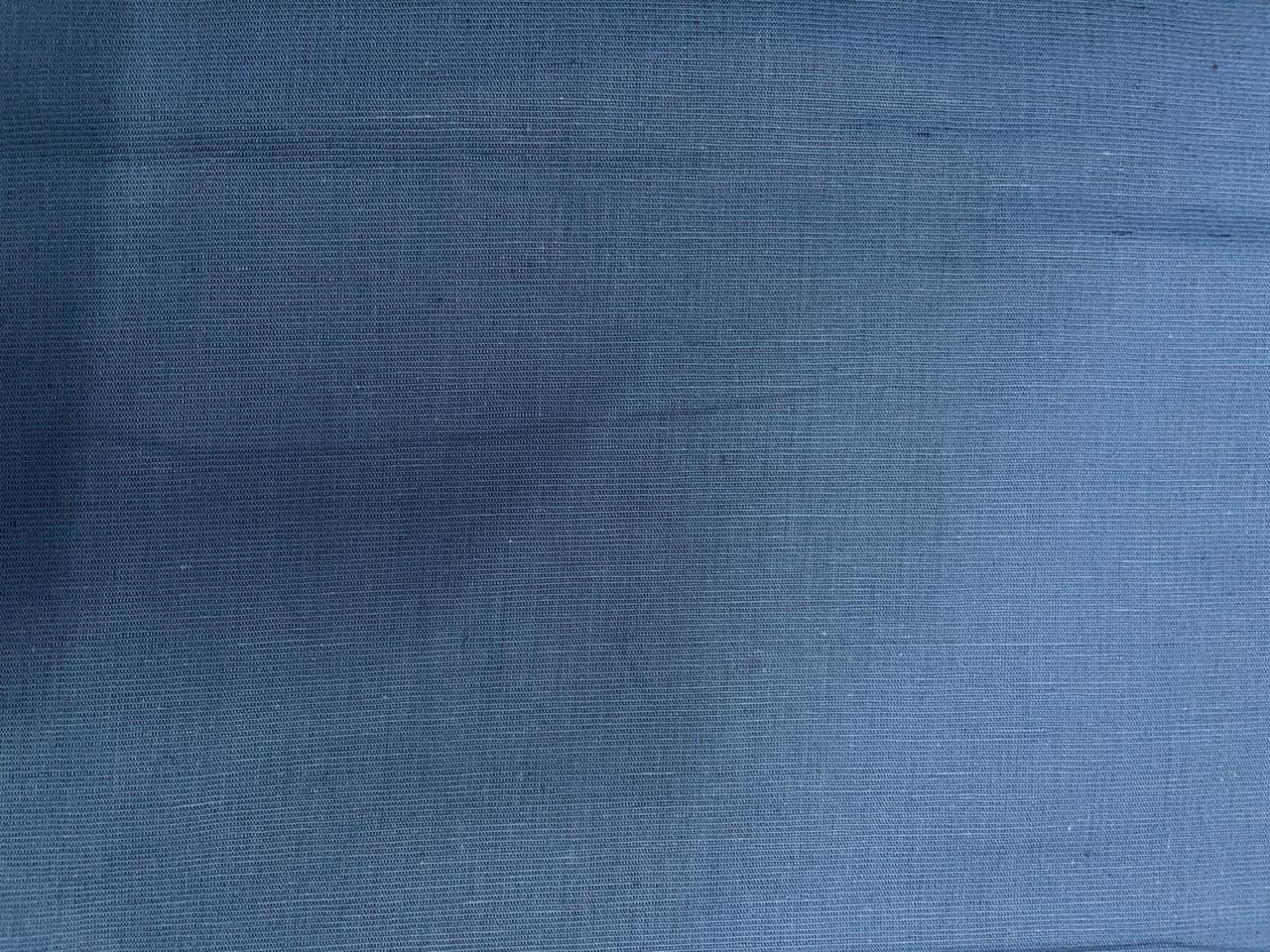 Matte Blue Plain Pure Linen Fabric - 40 Lea (N88) - Kapda Shop