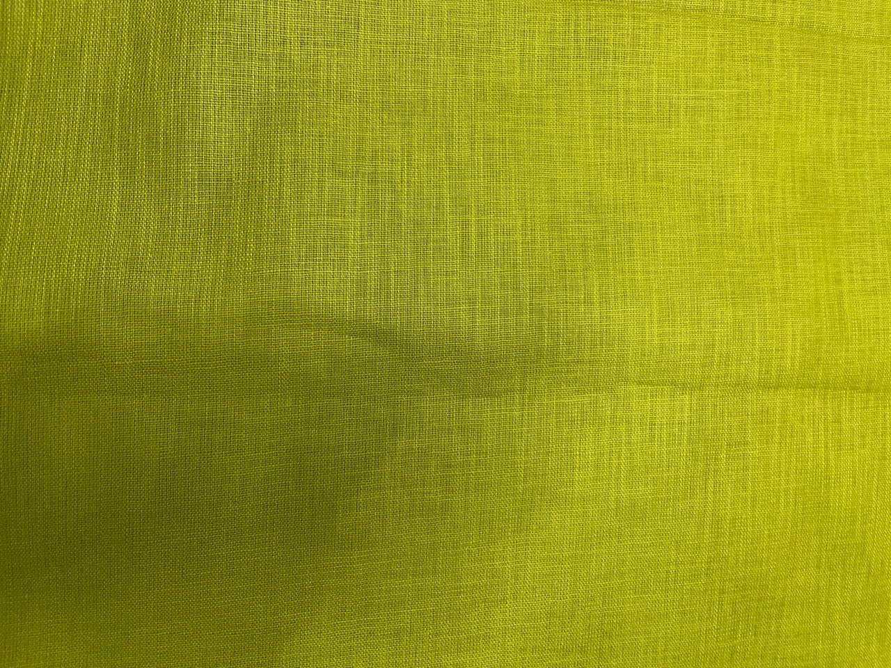 Parrot Green Plain Pure Linen Fabric - 40 Lea (N161 ) - Kapda Shop