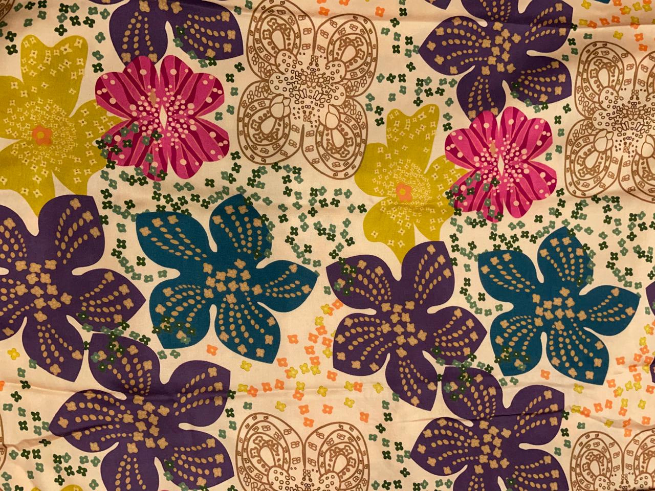 Multicolor Floral Modal Satin Fabric - Kapda Shop