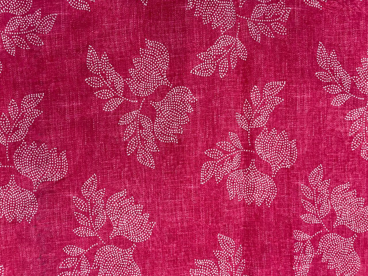Magenta Floral Chanderi Fabric - Kapda Shop