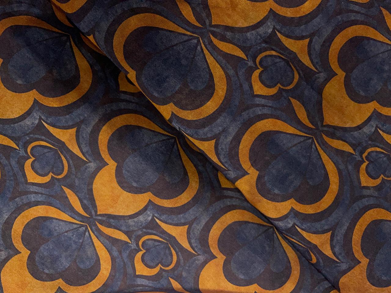 Black Mustard Floral Chandei Fabric - Kapda Shop