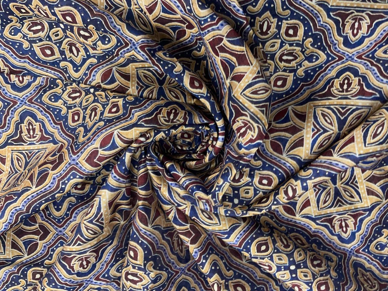 Multicolor Abstract Chandei Fabric - Kapda Shop