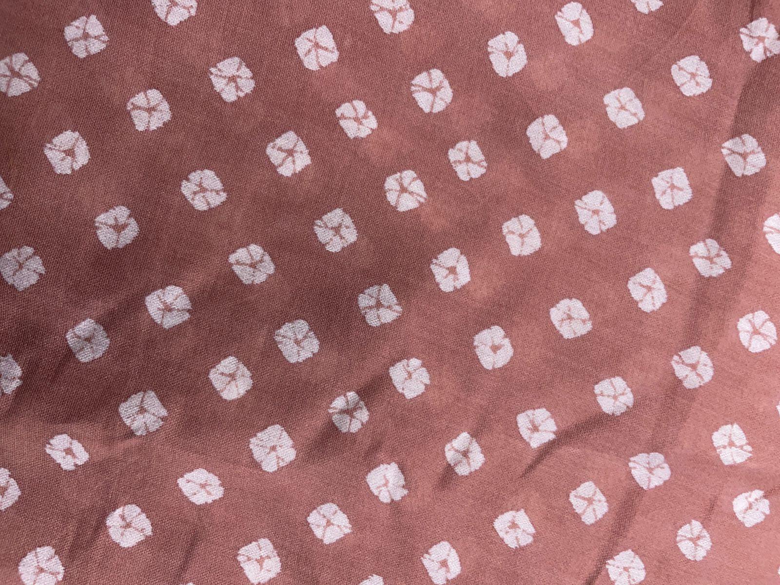 Dusty Pink Abstract Chanderi Fabric Kapdashop