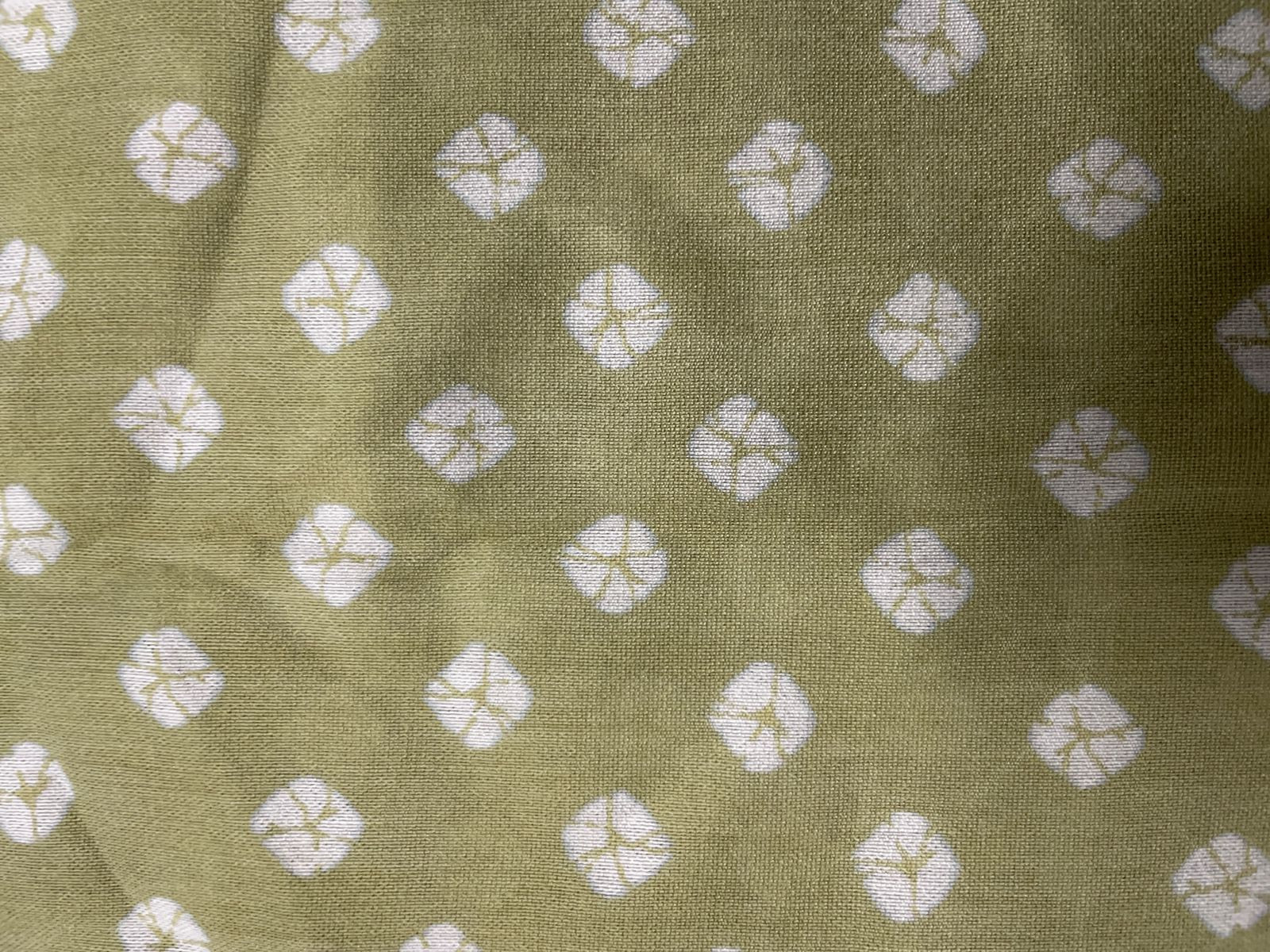 Light Mehndi Green Abstract Chanderi Fabric Kapdashop