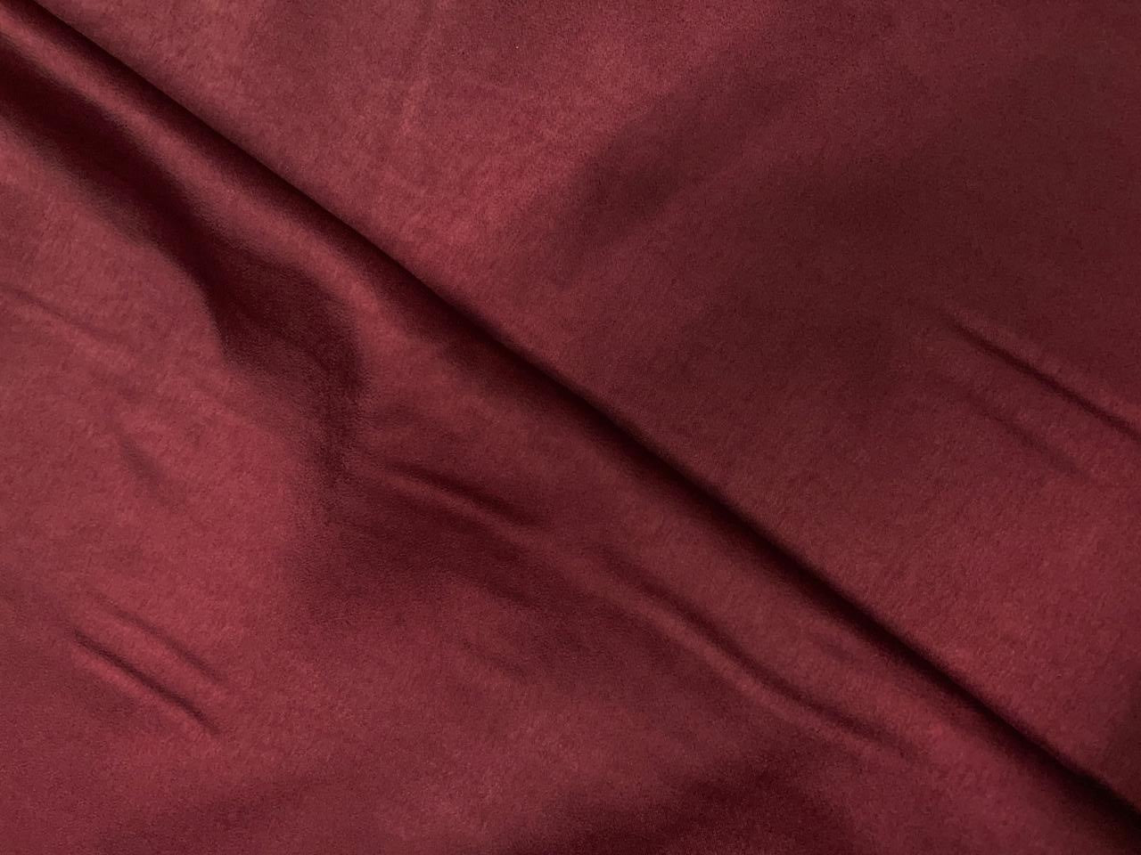 Wine Plain Milano Satin Fabric Kapdashop