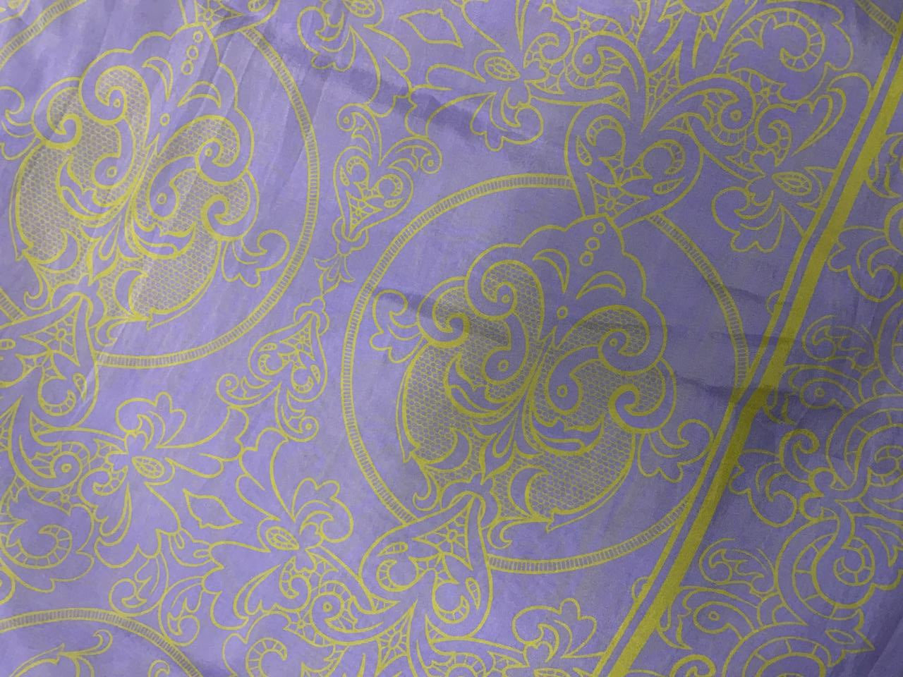 Lavender Floral Habutai Silk Fabric KTEX