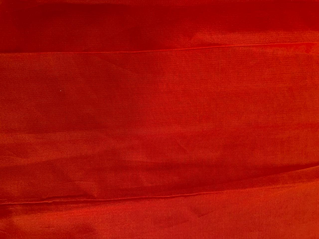 Orange Plain Dyed Poly Chanderi N131 Kapdashop