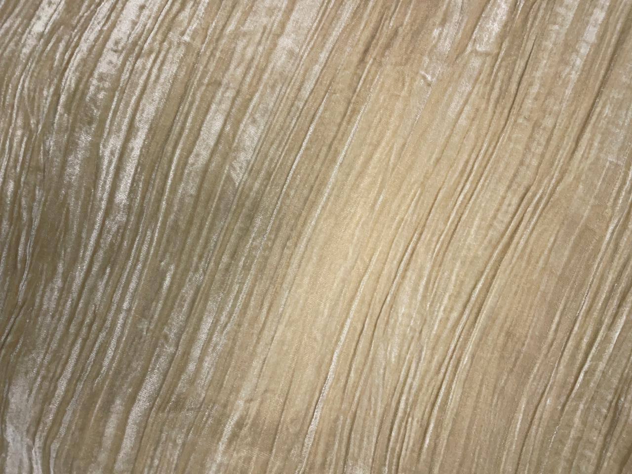 Light Beige Plain Crush Velvet Kapdashop