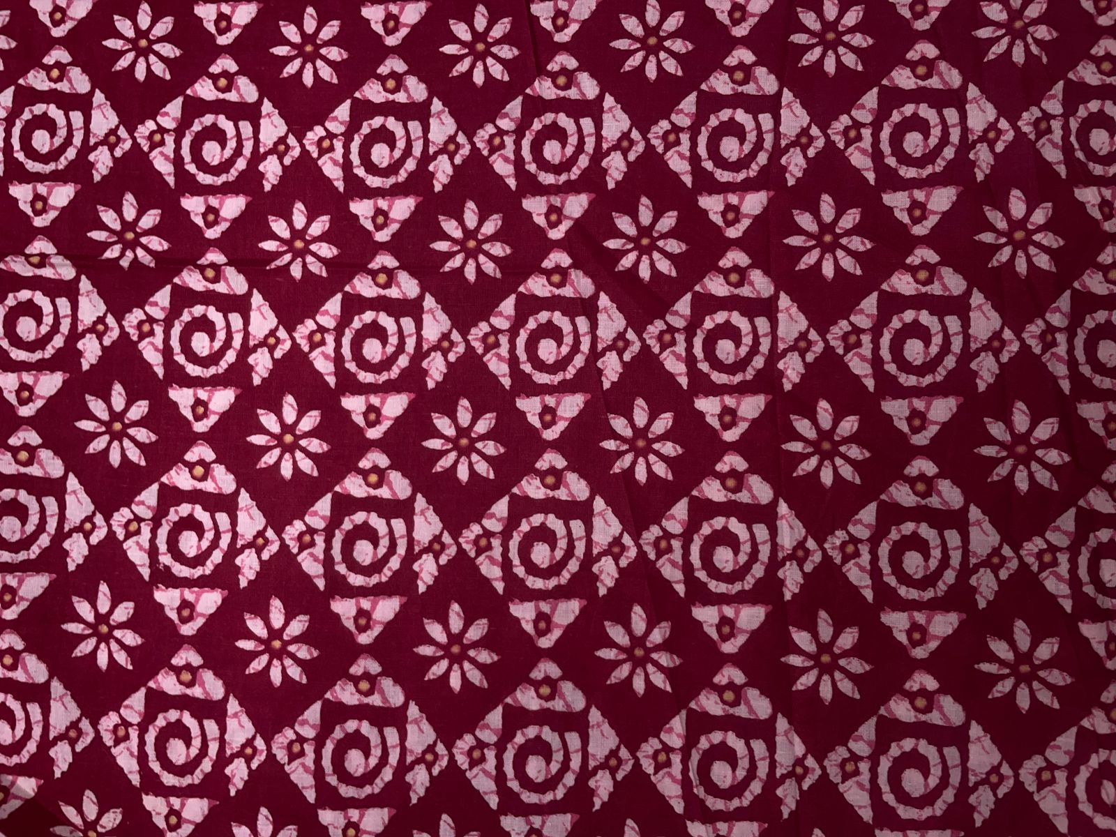 Maroon Abstract Cotton Cambric Fabric Kapdashop