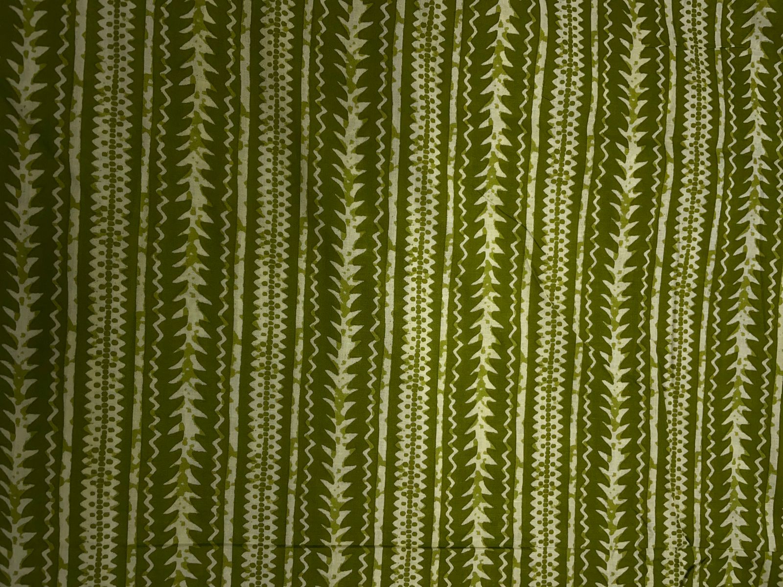 Green Stripes Cotton Cambric Fabric Kapdashop