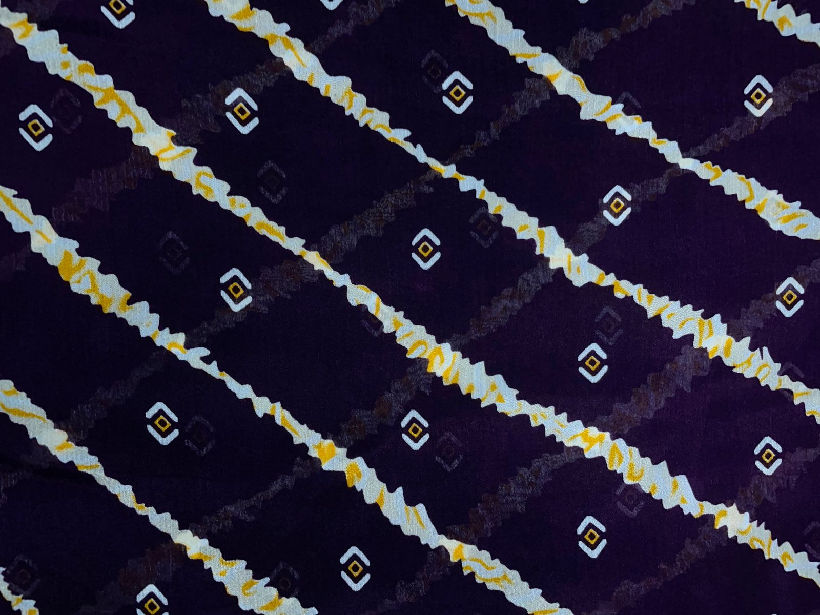 Royal Purple & White Stripes Chinon Chiffon Fabric Kapdashop