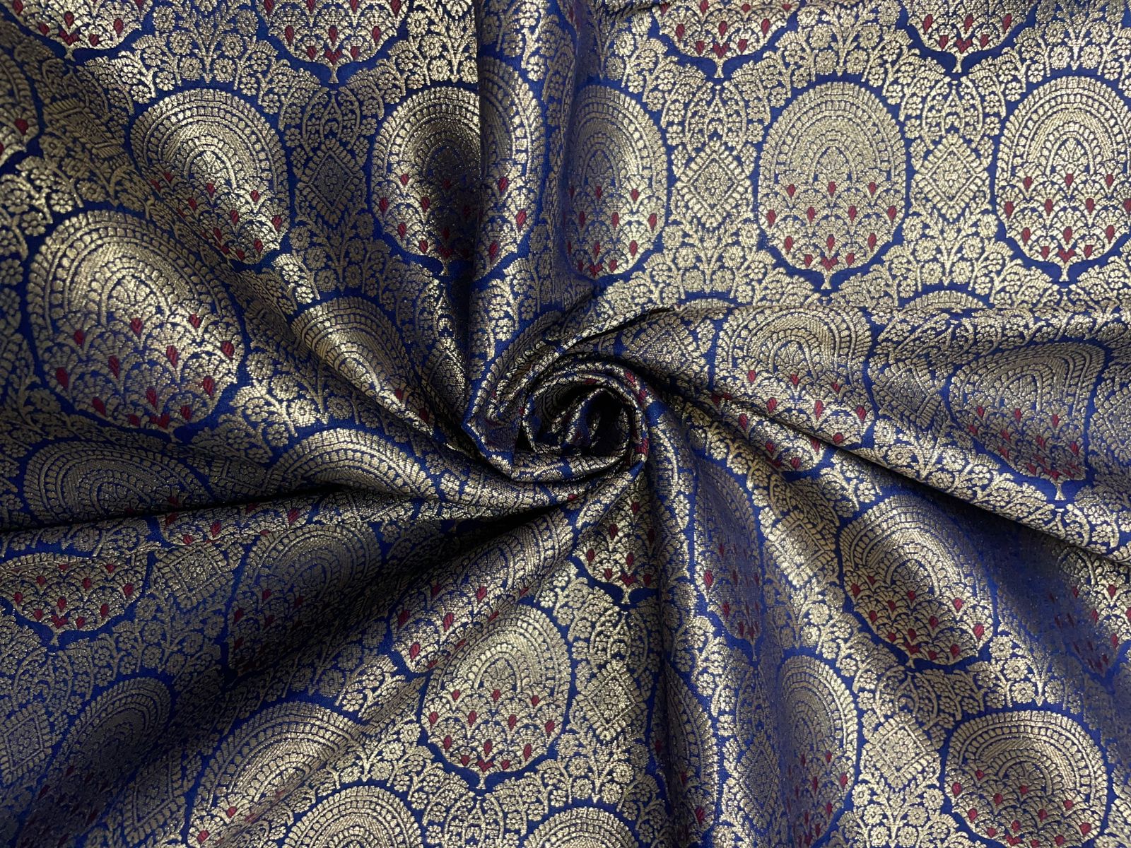 Navy Blue Geometric Brocade 44 Kapdashop