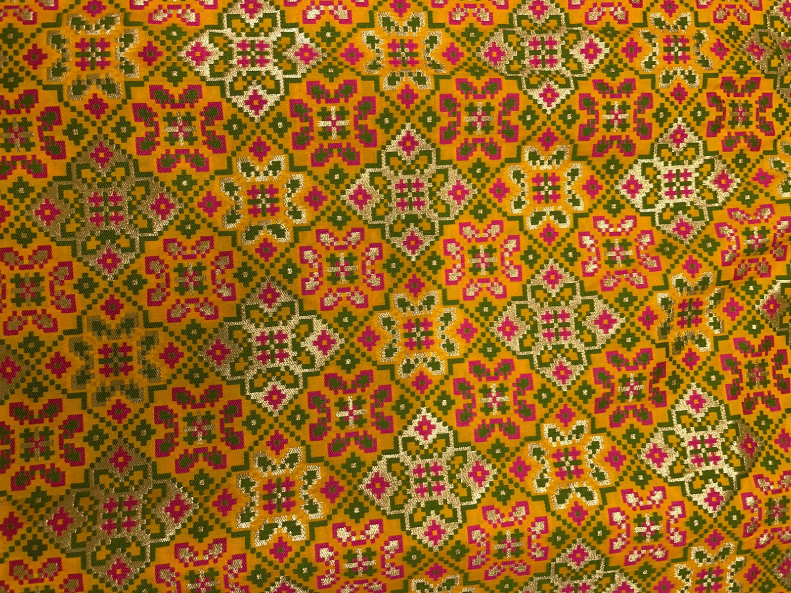 Yellow Geometric Brocade 44 Kapdashop