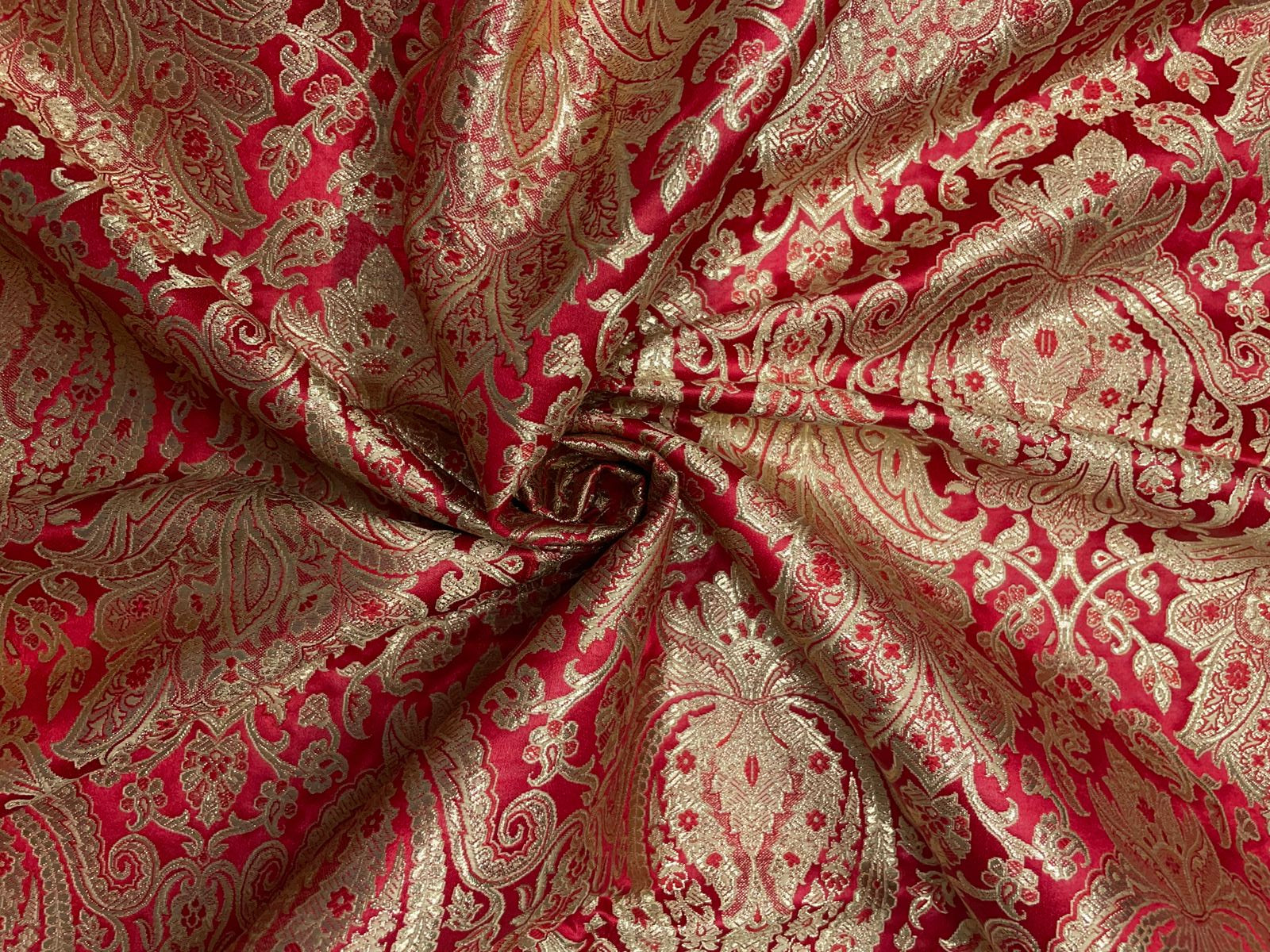 Red Floral Brocade 44 1 Kapdashop