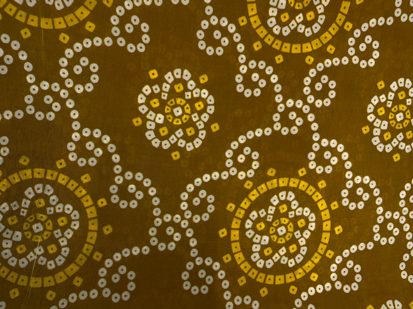 Dark Mustard Geometric Habutai Silk Print 44 Kapdashop