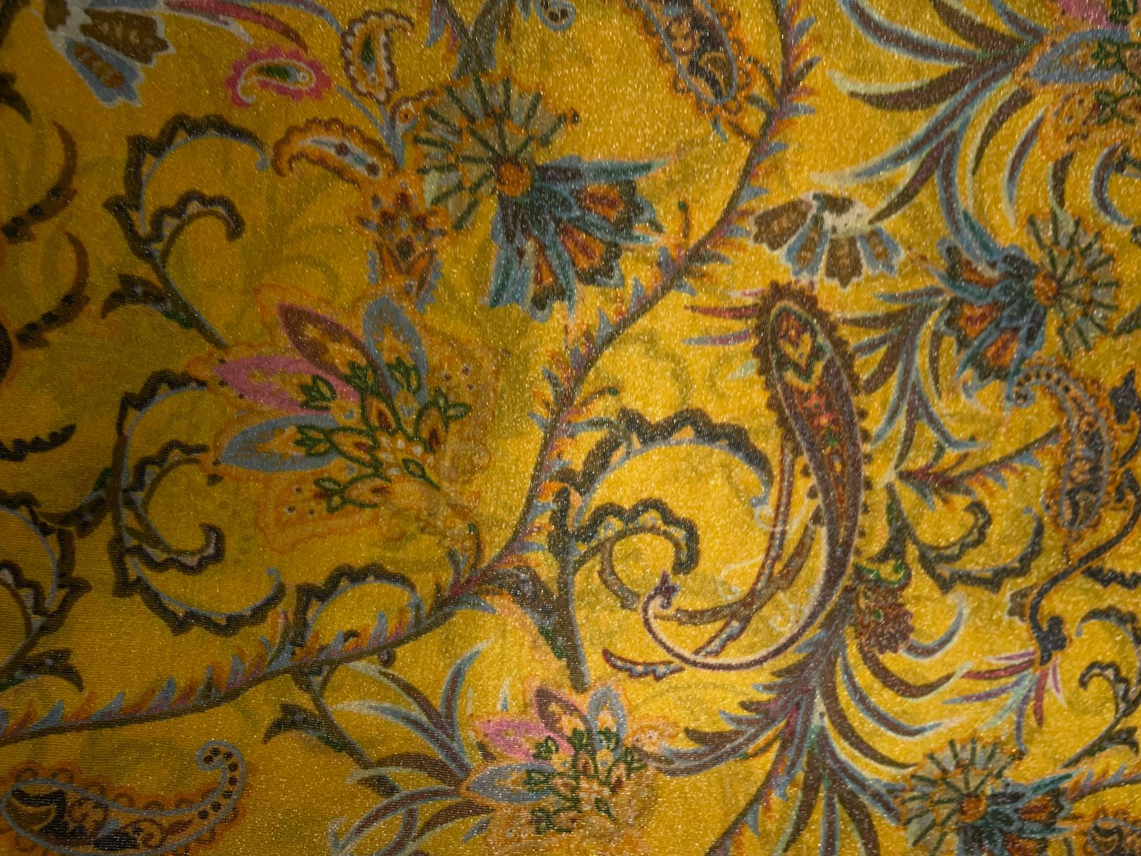 Yellow Multicolor Floral Tissue Print 44 Kapdashop