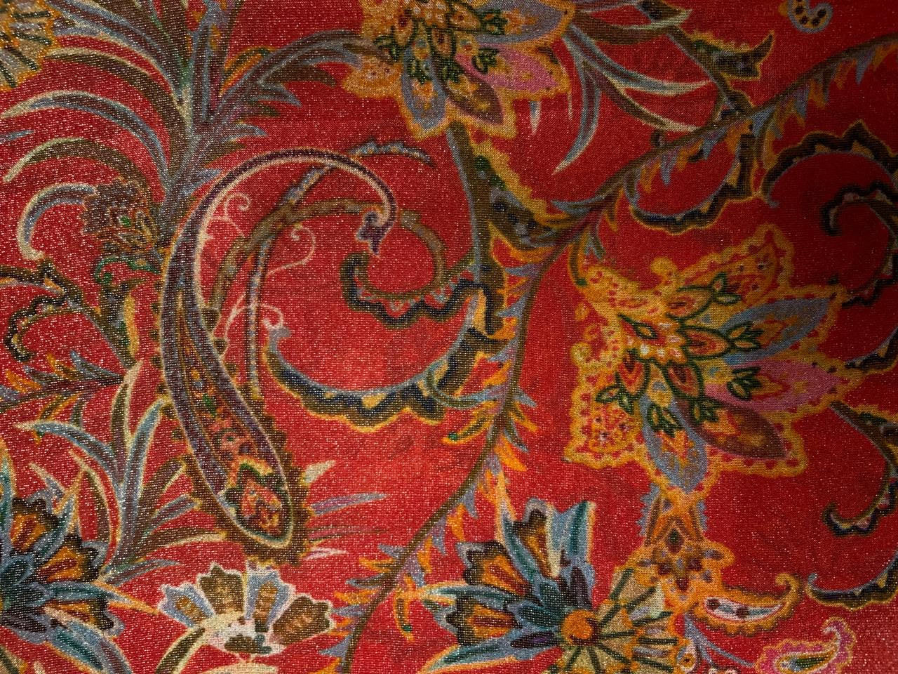 Red Multicolor Floral Tissue Print 44 Kapdashop