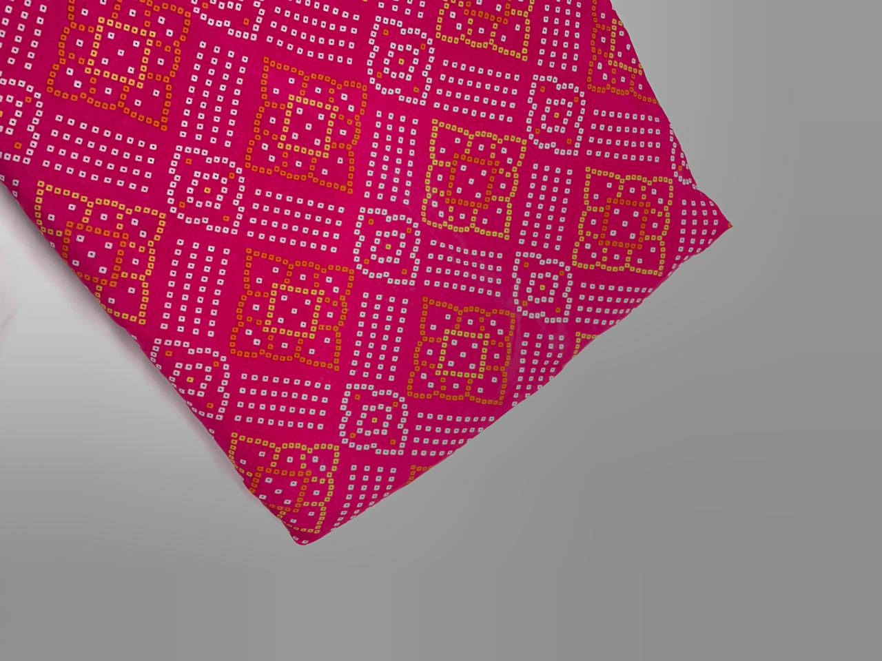 Magenta Geometric Habutai Silk Print 44 Kapdashop