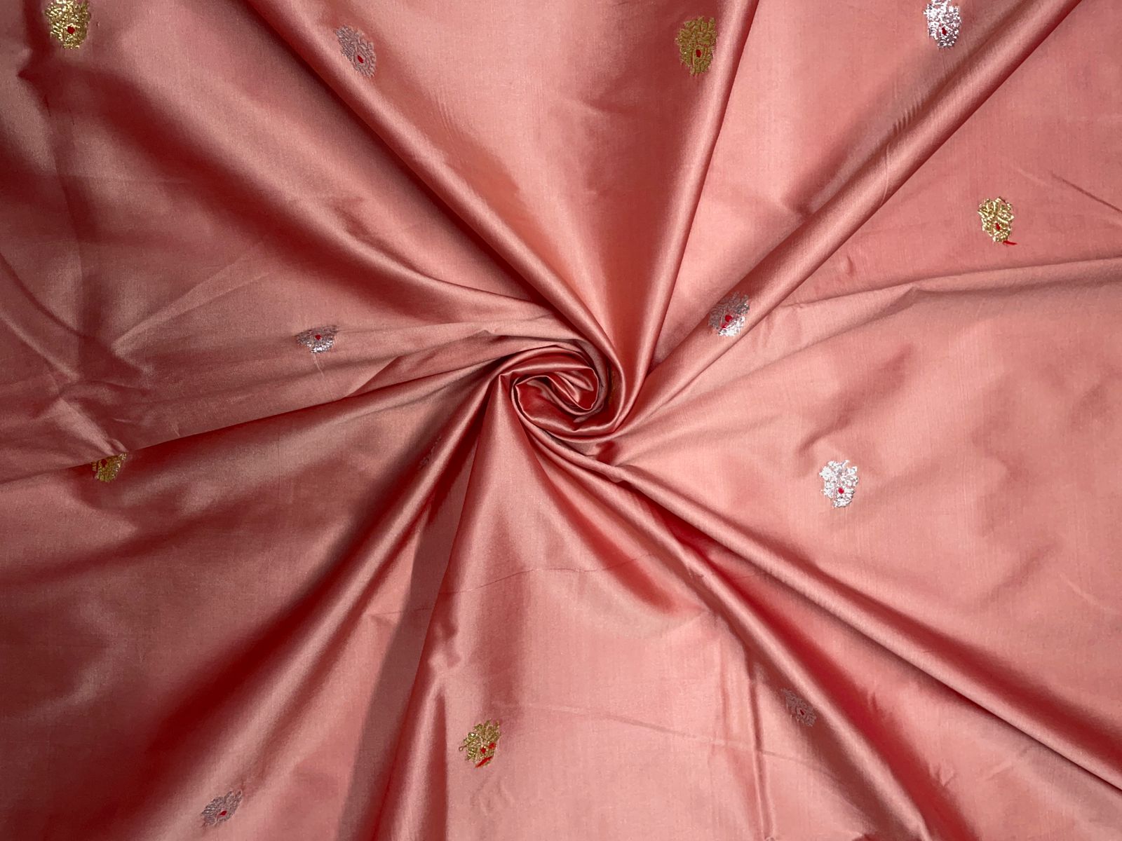 Peach Floral Tafta Boti Embroidery 44 Kapdashop