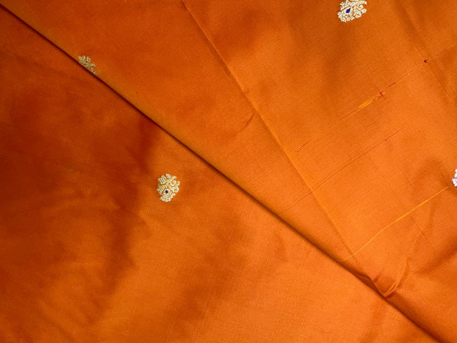 Orange Floral Tafta Boti Embroidery 44 Kapdashop