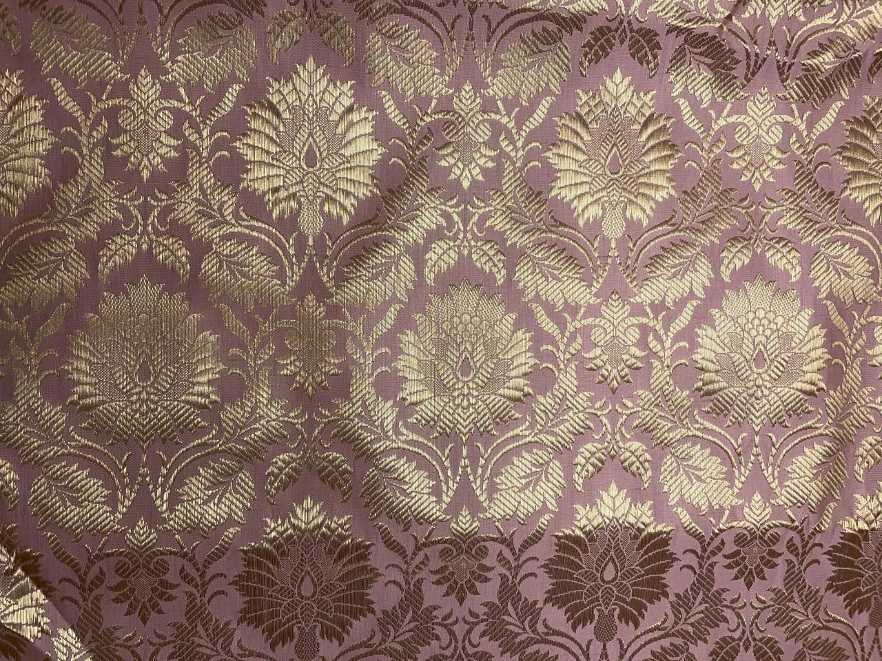 Baby Pink Floral Semi Brocade Kapdashop